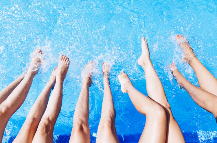 Legs kicking in the pool