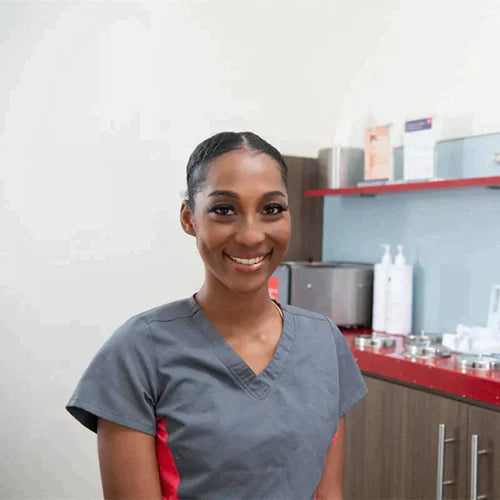 waxing specialist smiling
