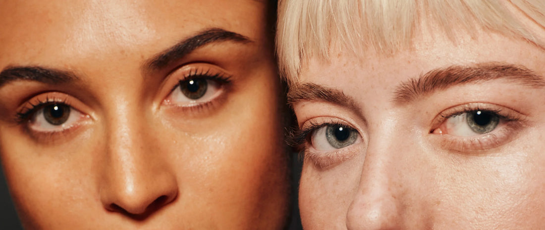 women with shaped and tinted eyebrows