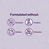 Formulated without aluminum, parabens, sulfates, phthalates.