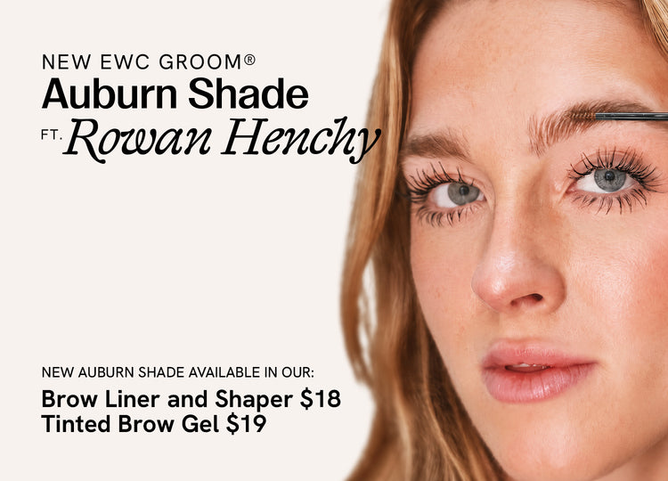 New Auburn Shade Ft. Rowan Henchy. Brow liner & shaper $18. Tinted brow gel $19.